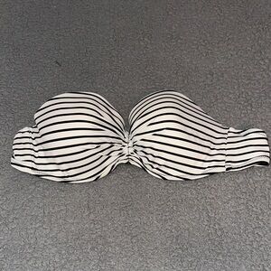 Victoria's Secret Black and White Striped Bikini Top